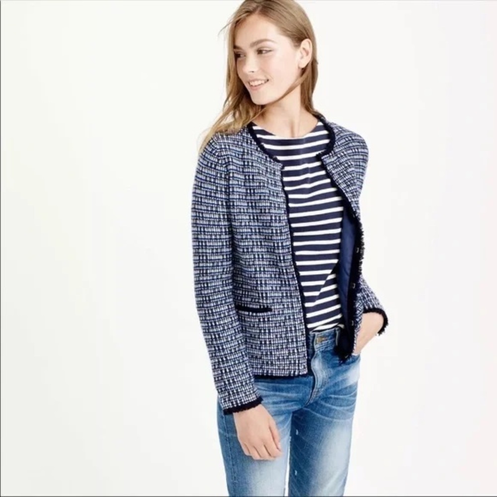 J. Crew Blue Tweed Blazer
